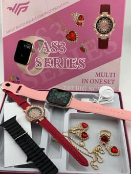 A S3 Series Multi in one set Smart watch and accessories combo