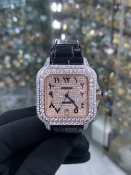 *CARTIER SANTOS FULL BODY STONE π§ AUTOMATIC
